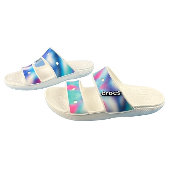 Crocs Classic Solarized Sandals Tie Dye Double Straps Slip On Size M10 W12 - Picture 3 of 12